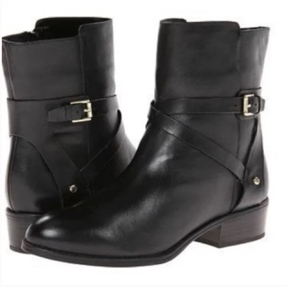 Women's Black Leather Ankle Boots